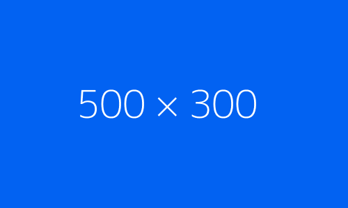 Blue image with white text in the center, size 500 x 300 pixels